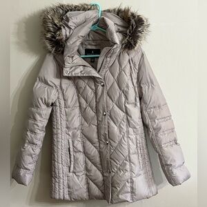 London Fog Down Jacket-Gray—Petite Large
